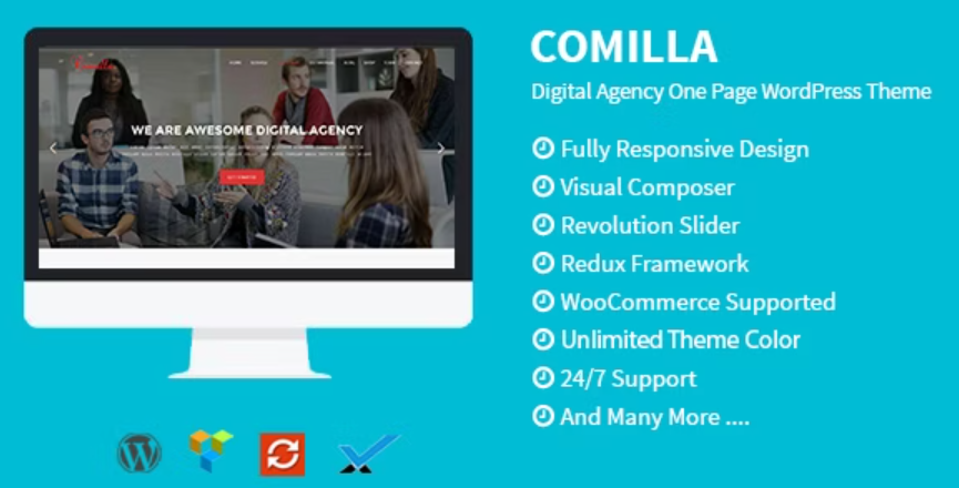 Comilla v1.6 – 数字机构一页 WordPress 主题